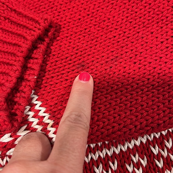 Vintage Eddie Bauer - oversized small sweater, red and white, holiday - Picture 7 of 7
